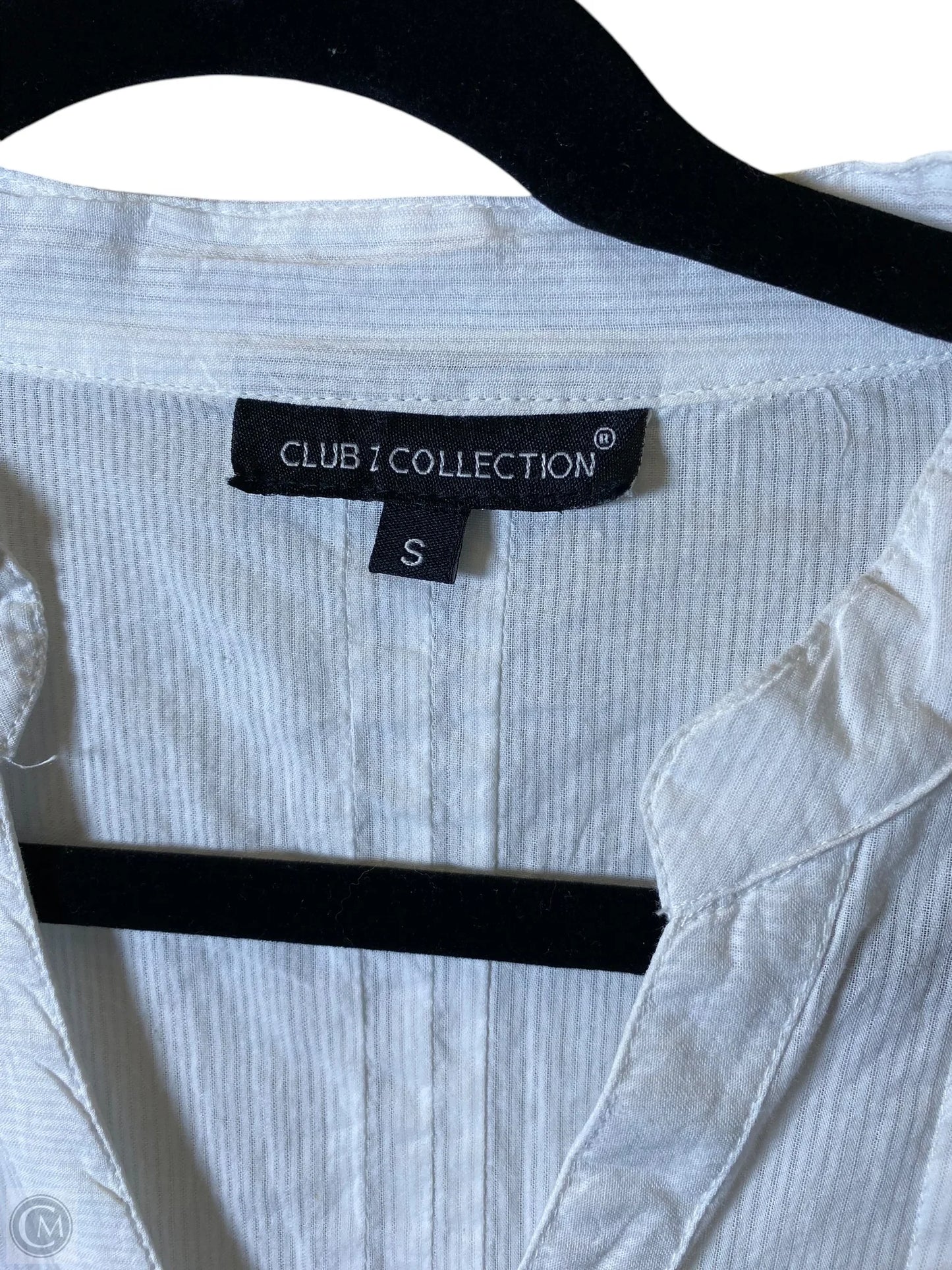 Blouse 3/4 Sleeve By Club Z In White, Size: S