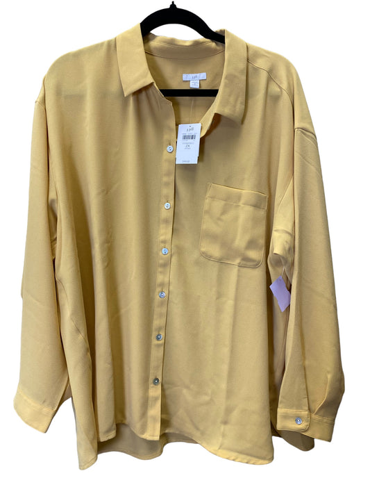 Top Long Sleeve By Cmc In Yellow, Size: 2x