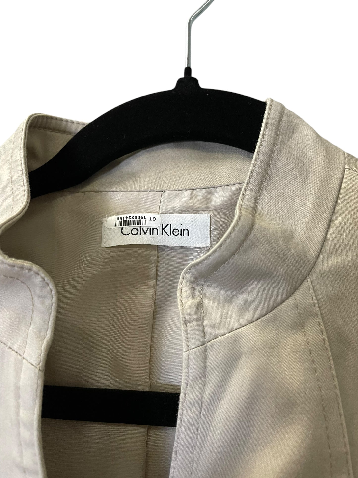 Dress Casual Midi By Calvin Klein In Beige, Size: S