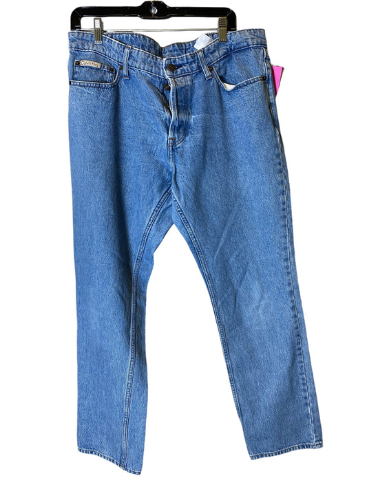 Jeans Straight By Calvin Klein In Blue Denim, Size: 18