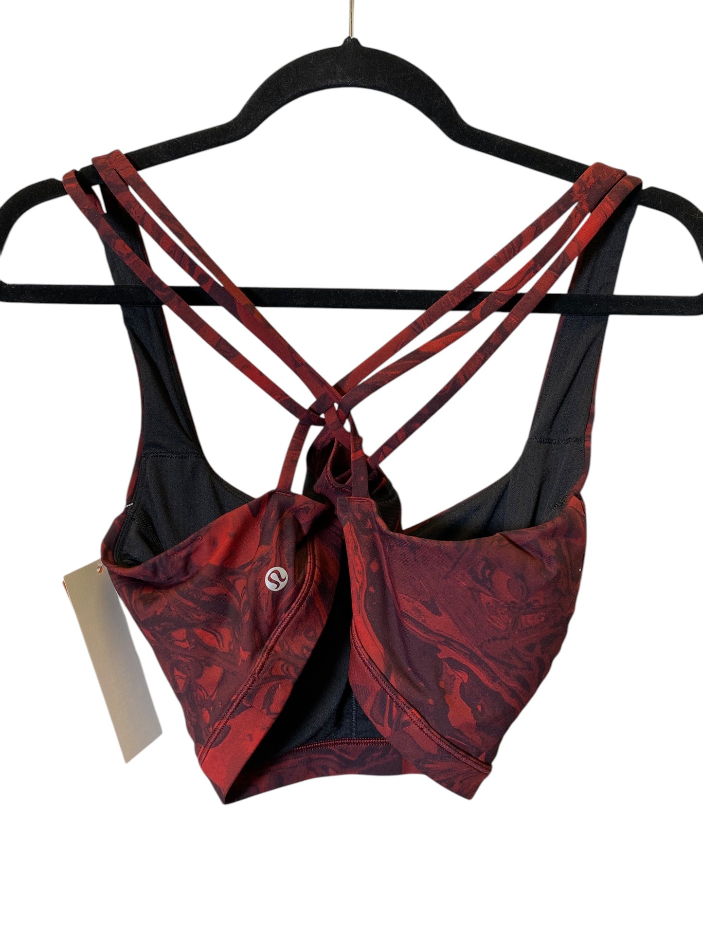 Athletic Bra By Lululemon In Black & Red, Size: L