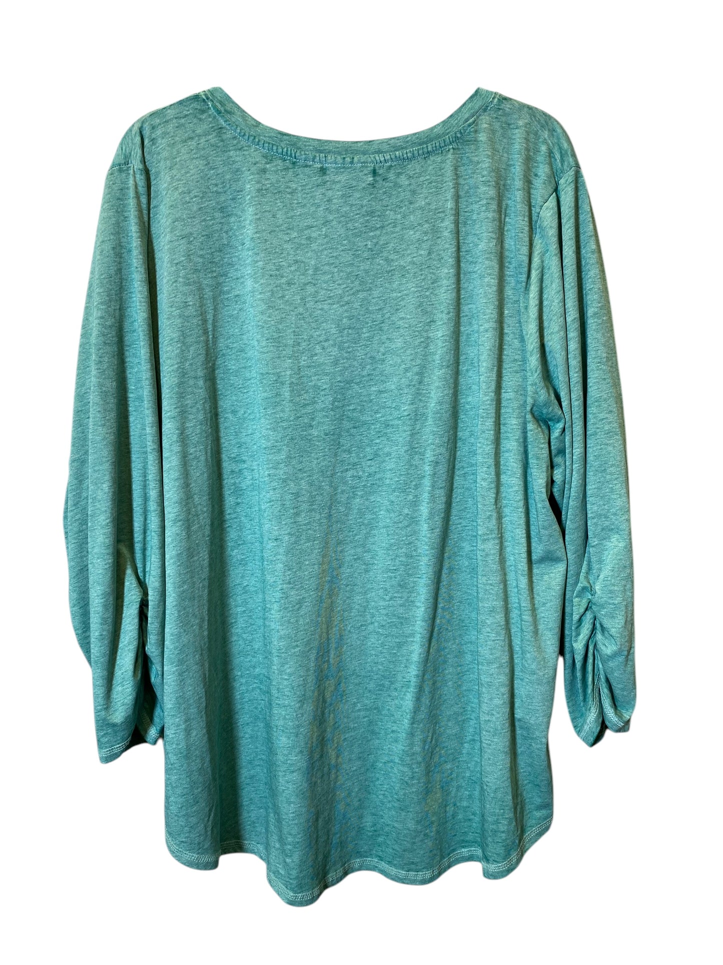 Top Long Sleeve By Cmc In Green, Size: 3x