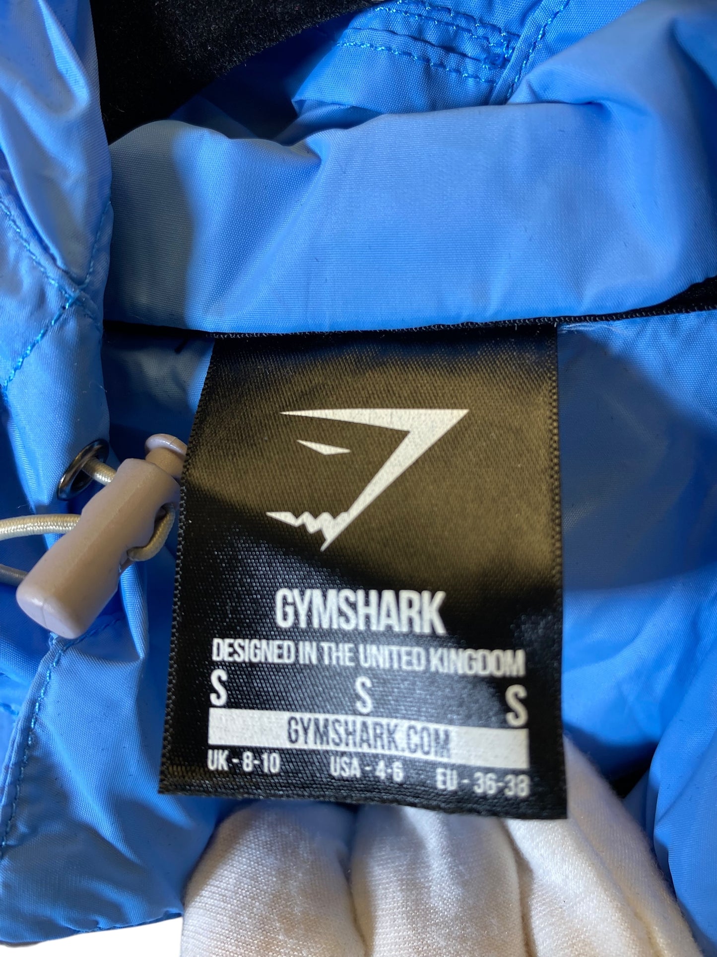 Jacket Windbreaker By Gym Shark In Blue & Grey, Size: S