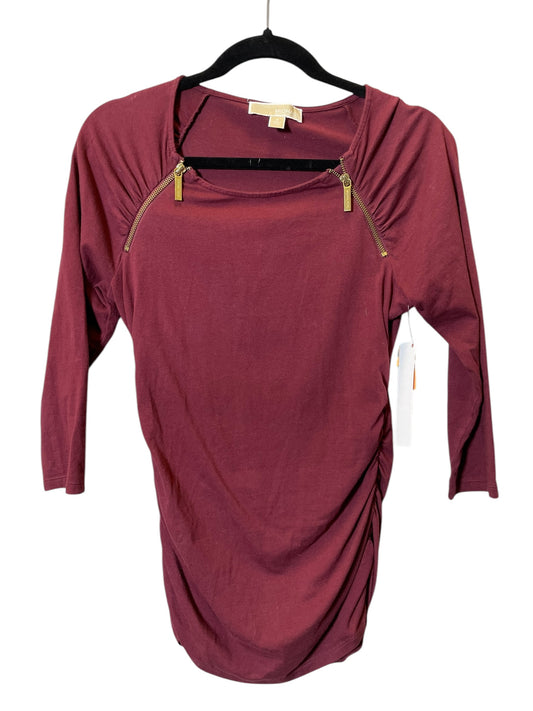 Top Long Sleeve By Michael By Michael Kors In Maroon, Size: S