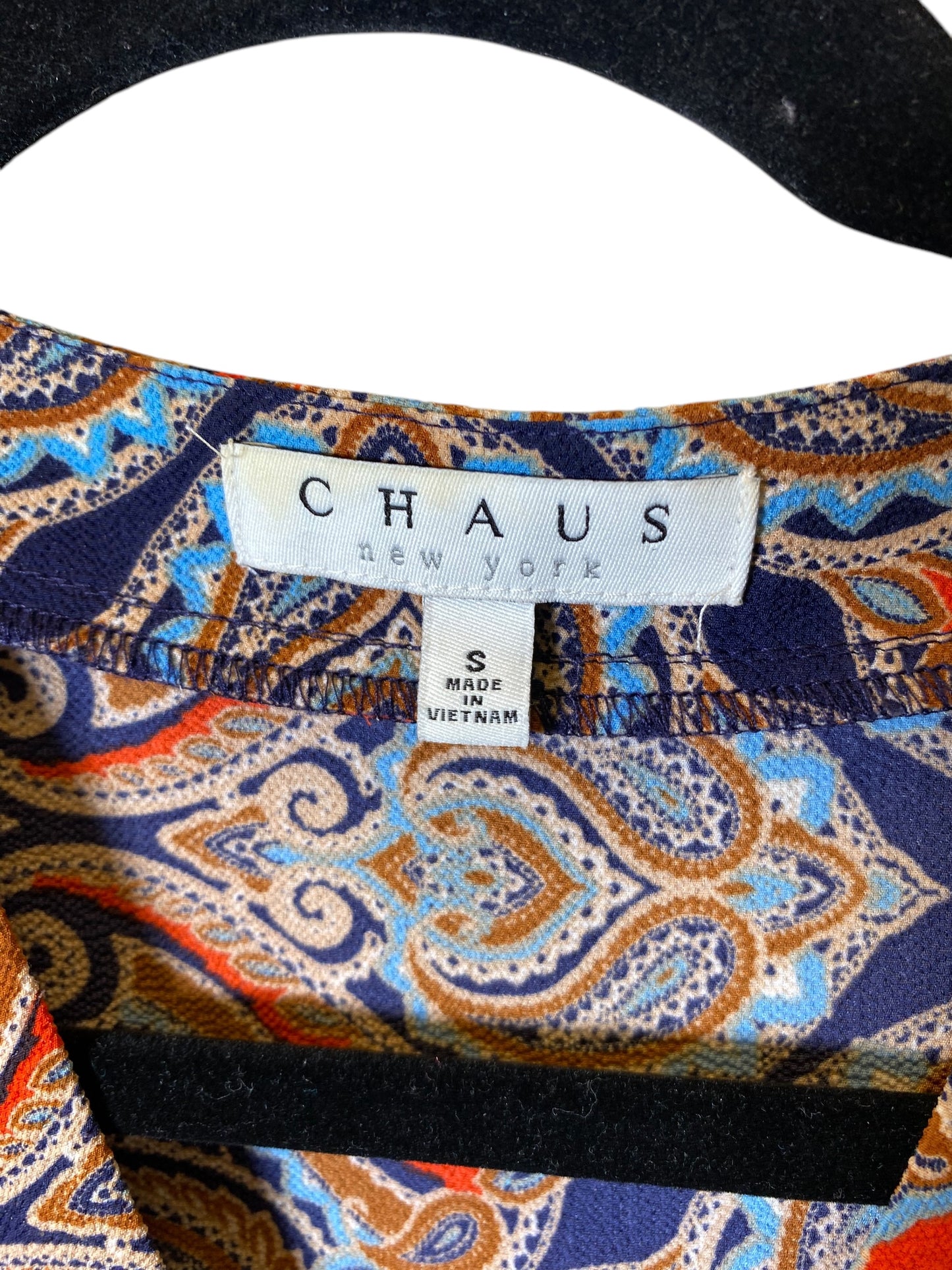 Top 3/4 Sleeve By Chaus In Paisley Print, Size: S