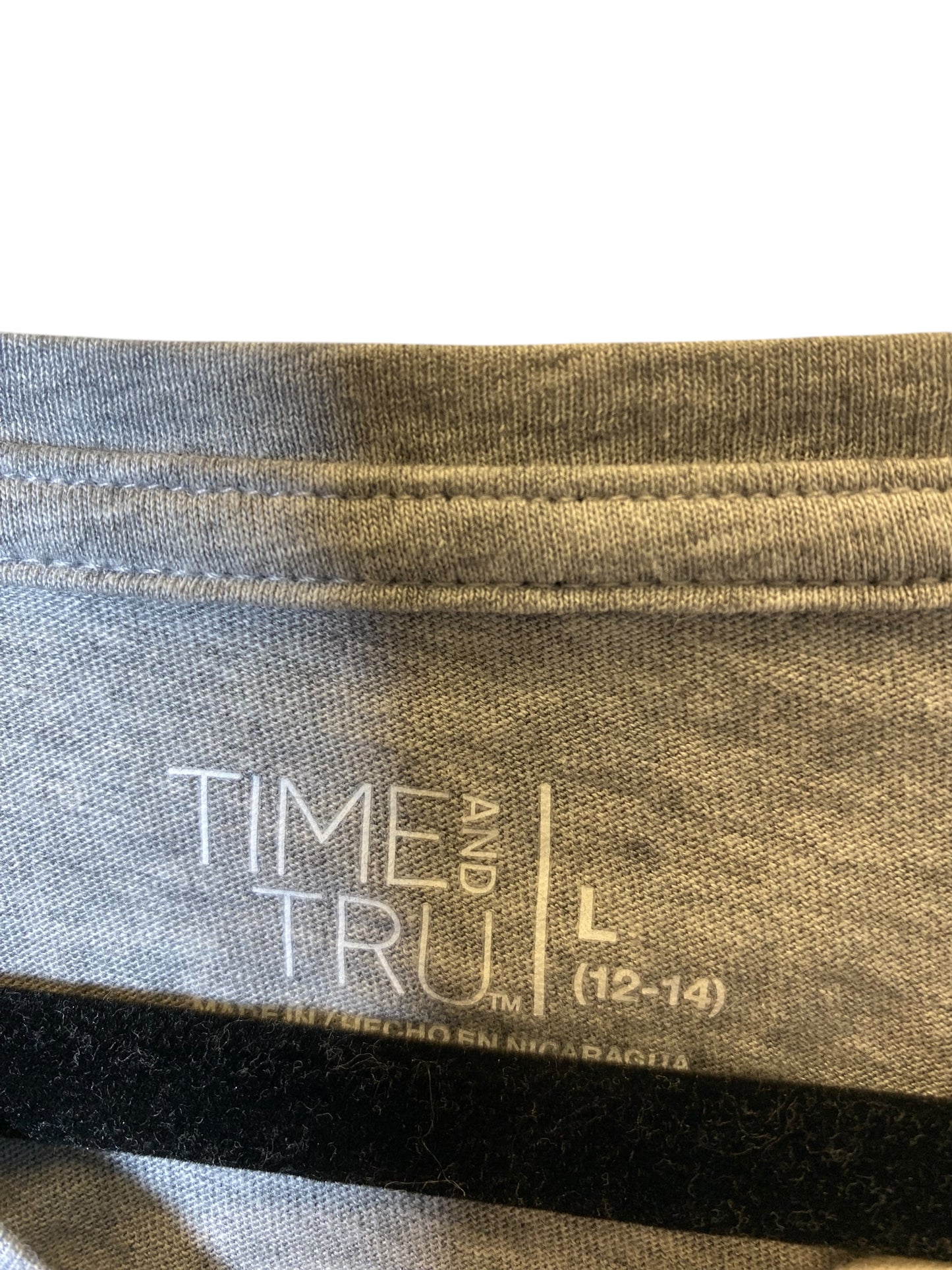 Top Long Sleeve By Time And Tru In Grey, Size: L