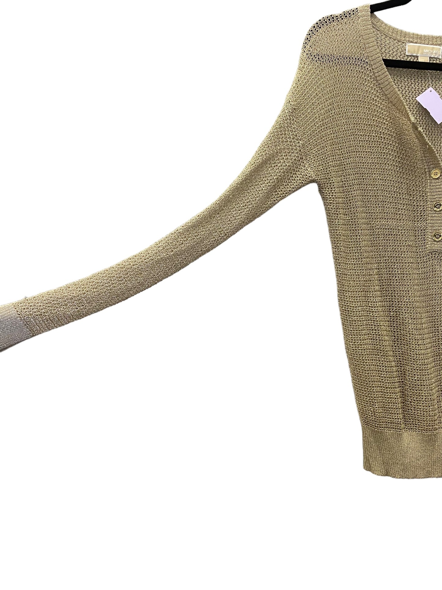 Gold Top Long Sleeve Designer Michael Kors, Size L