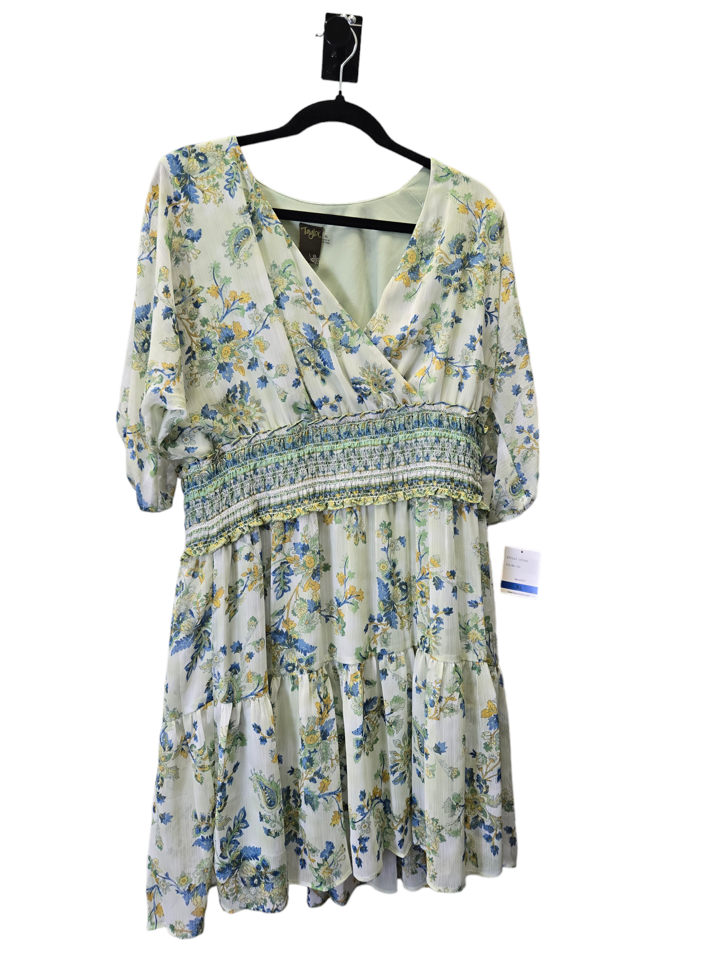 Floral Print Dress Casual Short Taylor, Size Xl