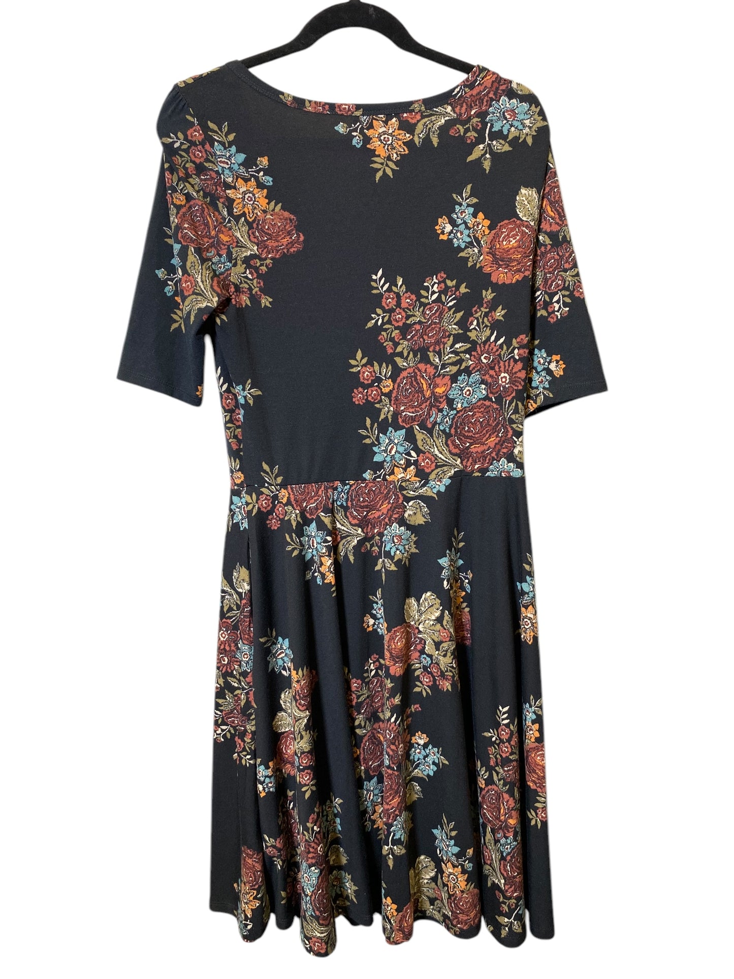 Dress Casual Midi By Lularoe In Floral Print, Size: L