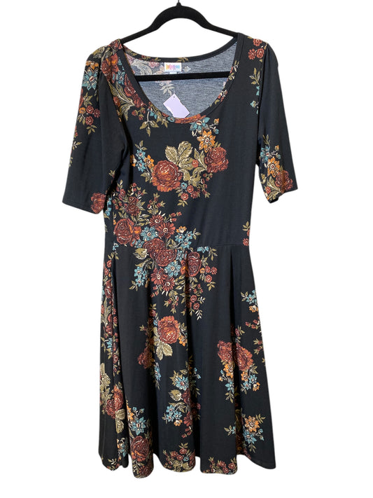 Dress Casual Midi By Lularoe In Floral Print, Size: L