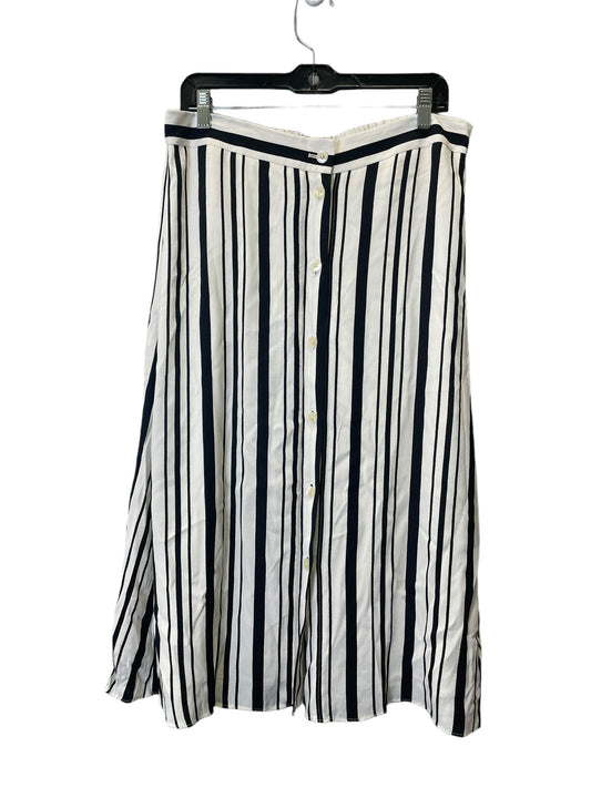 Skirt Midi By Loft In Striped Pattern, Size: 12