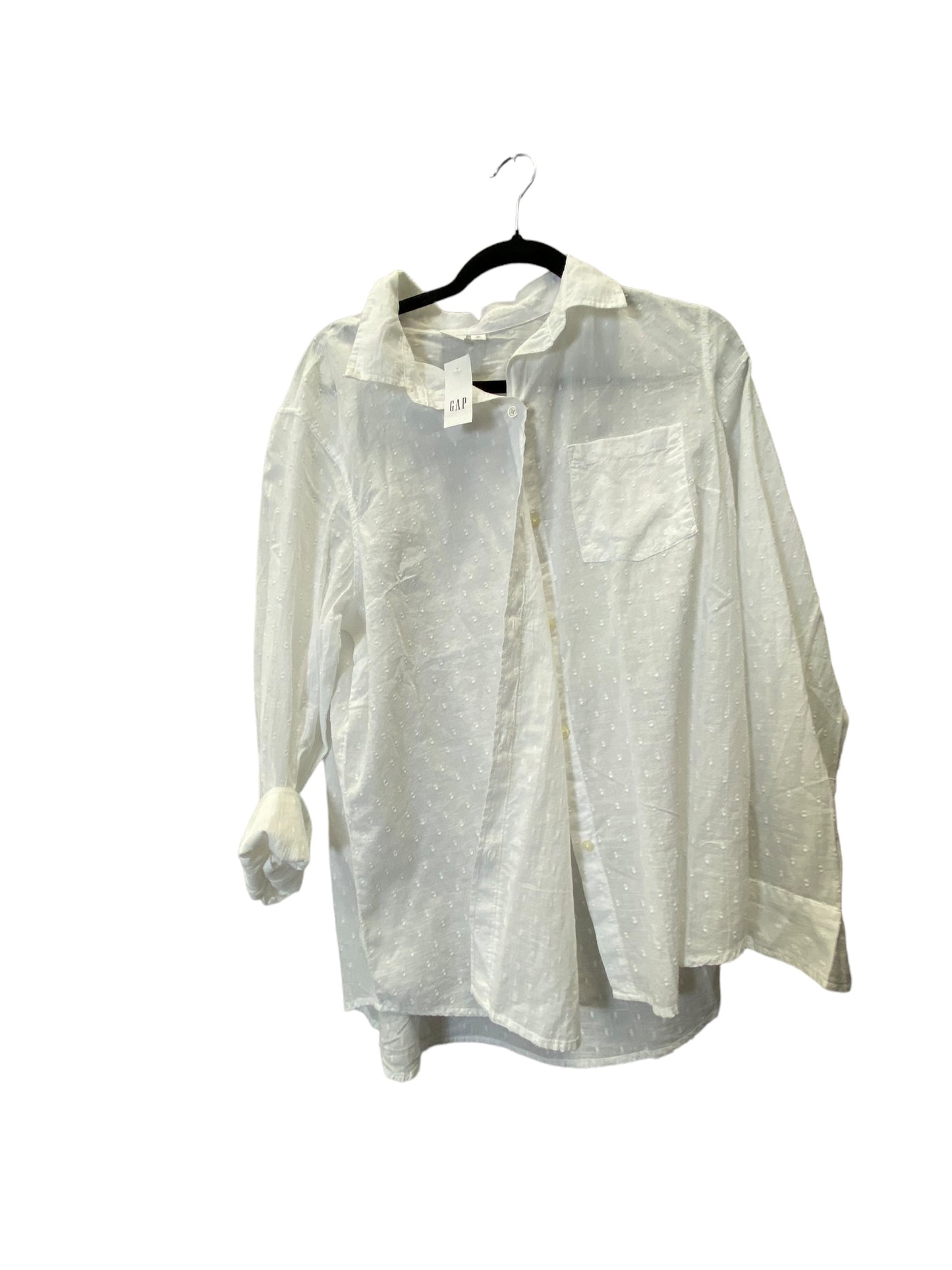 Blouse Long Sleeve By Gap In White, Size: Xl