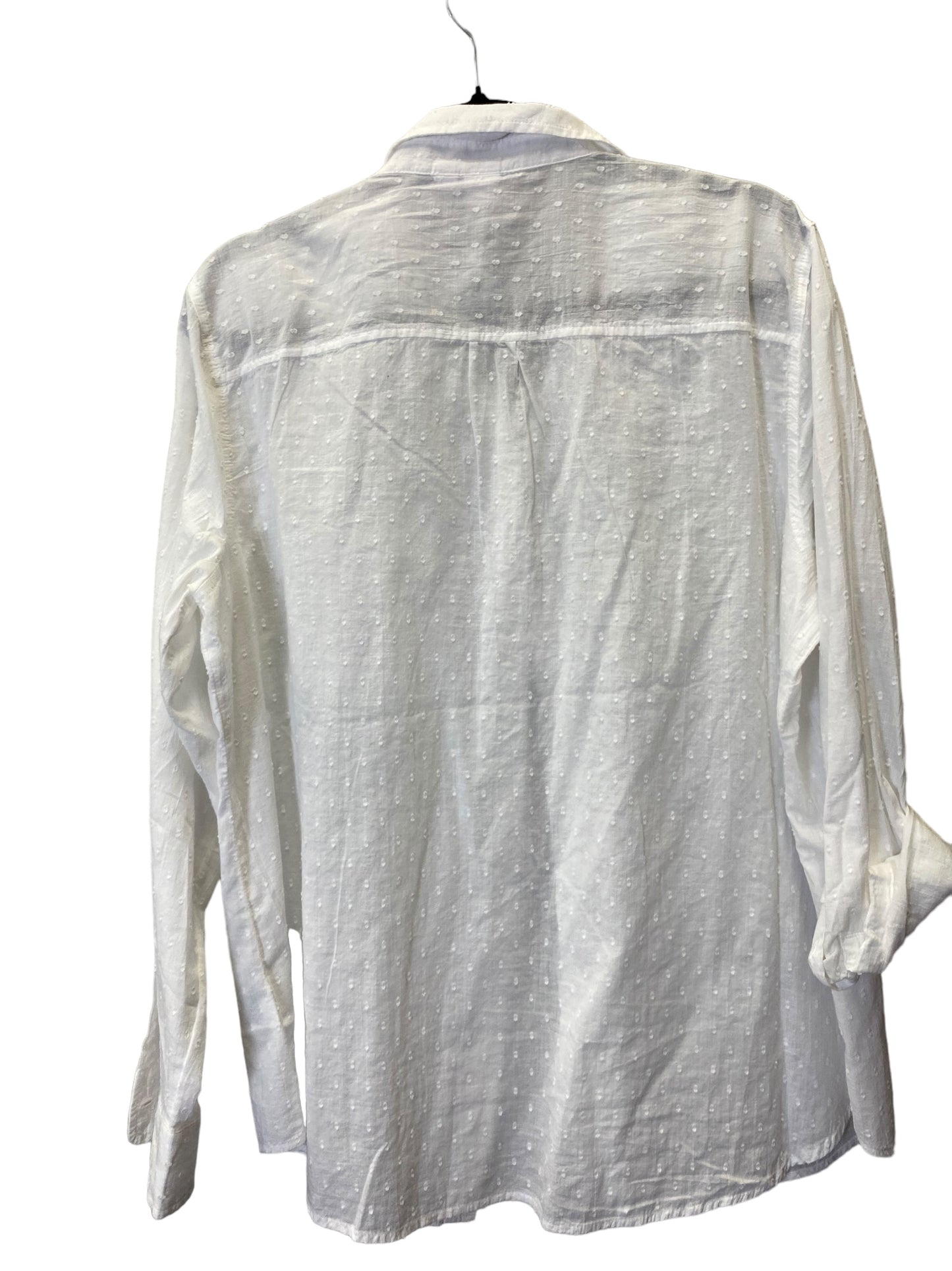 Blouse Long Sleeve By Gap In White, Size: Xl