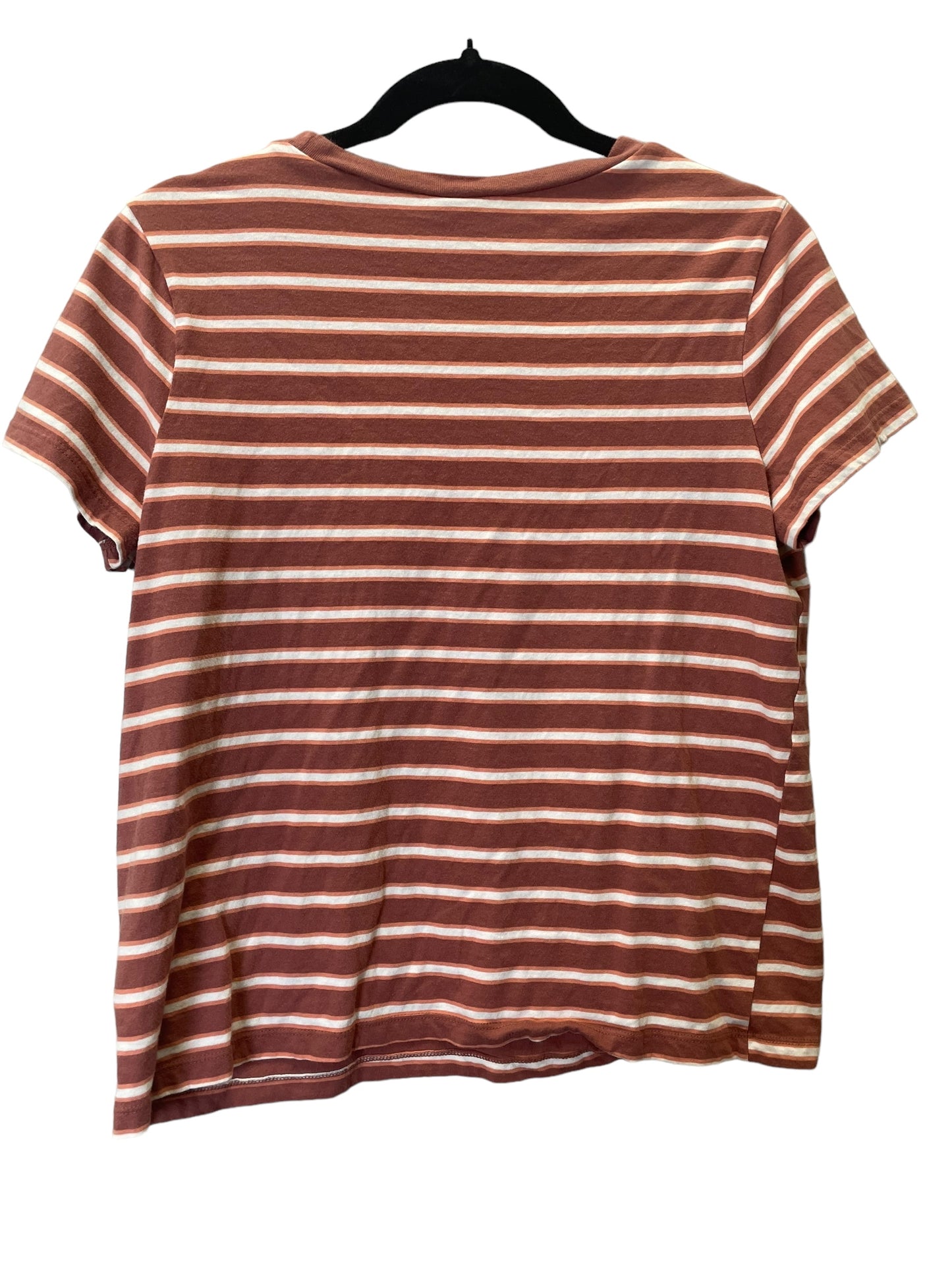 Top Short Sleeve By Wild Fable In Striped Pattern, Size: M