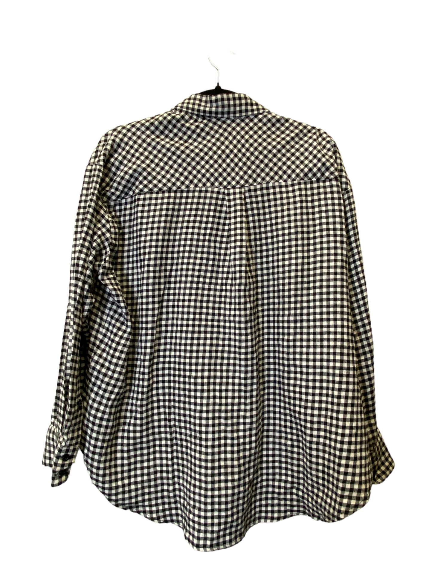 Blouse Long Sleeve By H&m In Plaid Pattern, Size: S