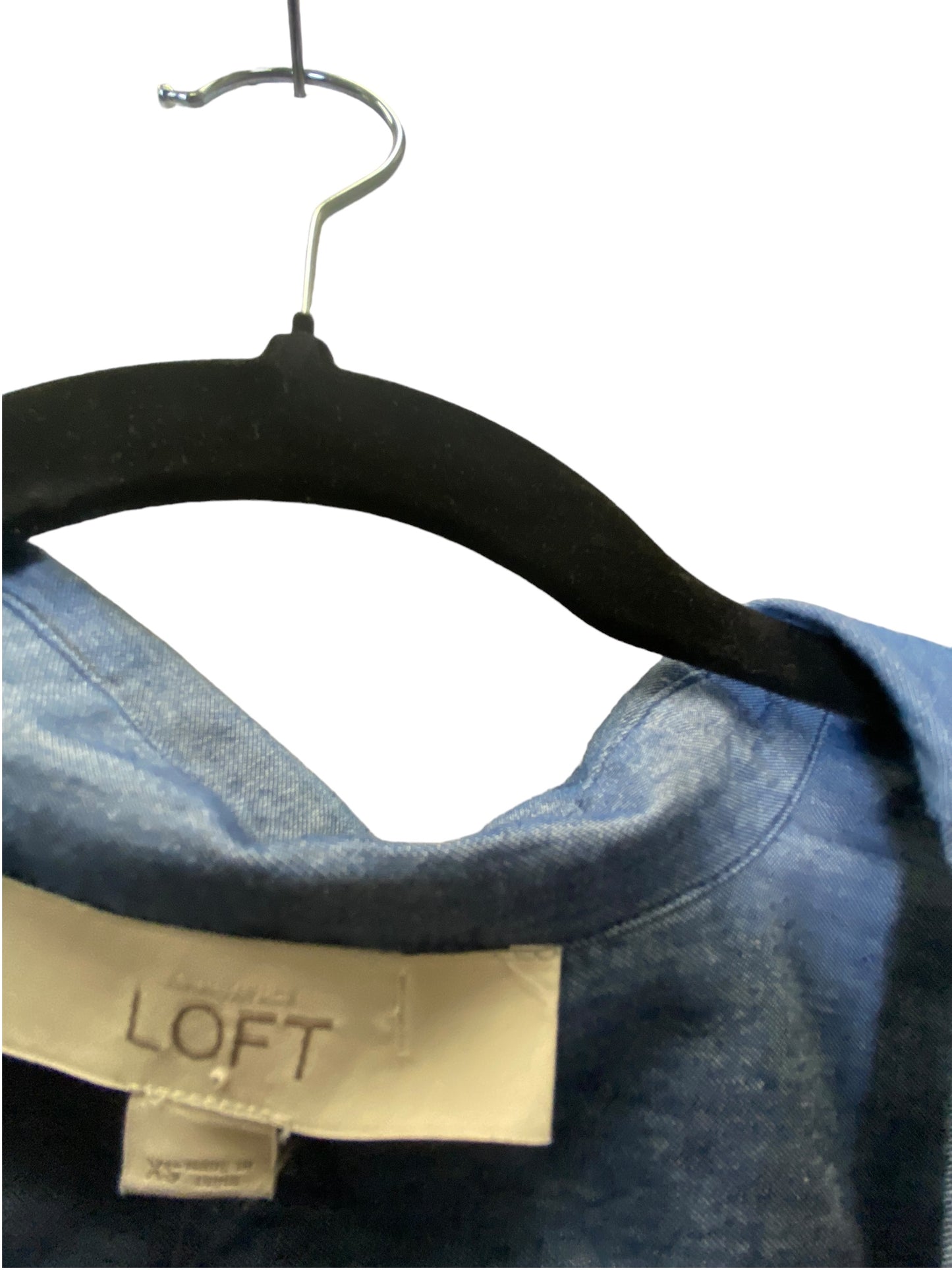 Top Long Sleeve By Loft In Blue Denim, Size: Xs