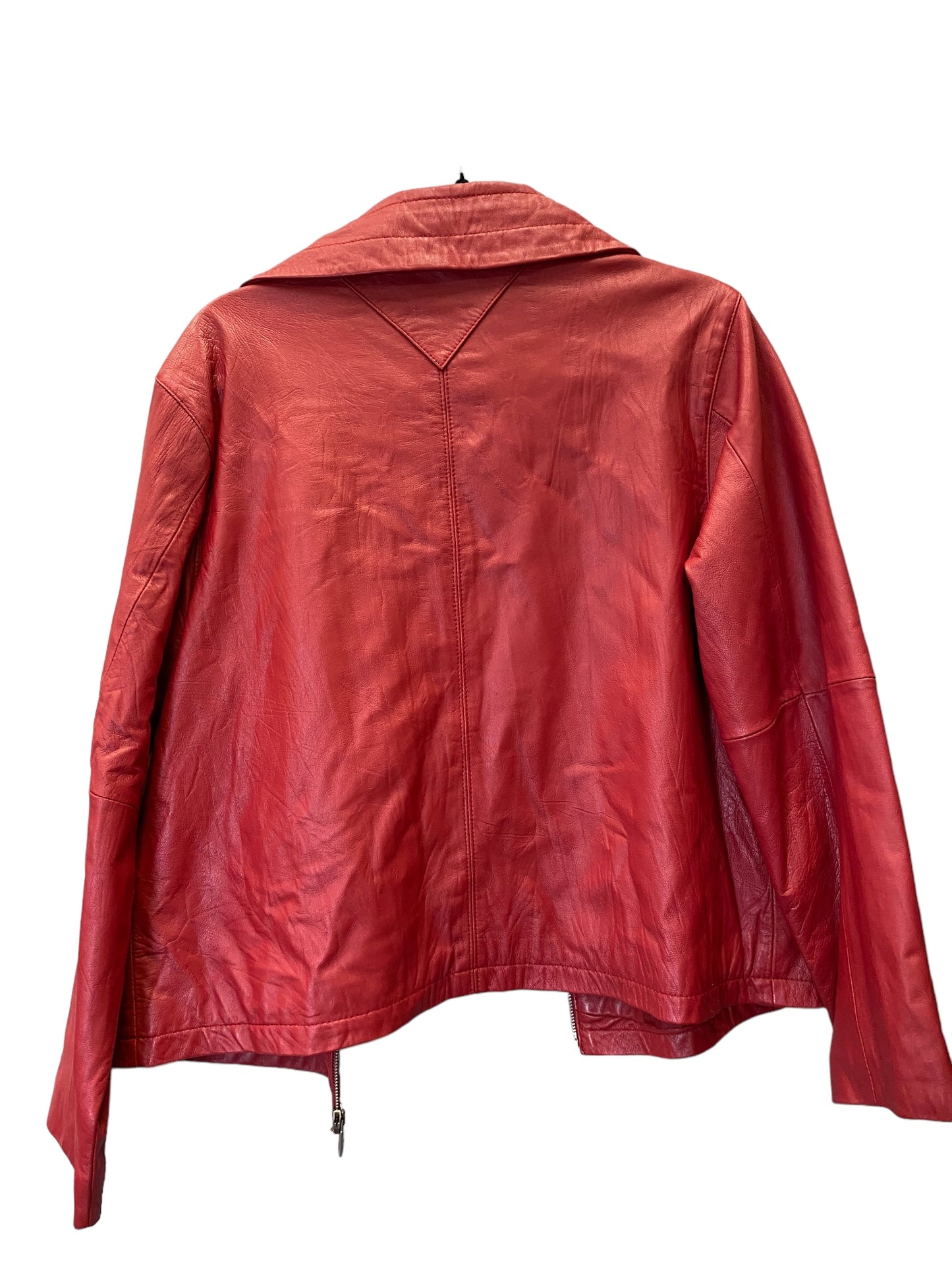 Jacket Leather By Chicos In Red, Size: L