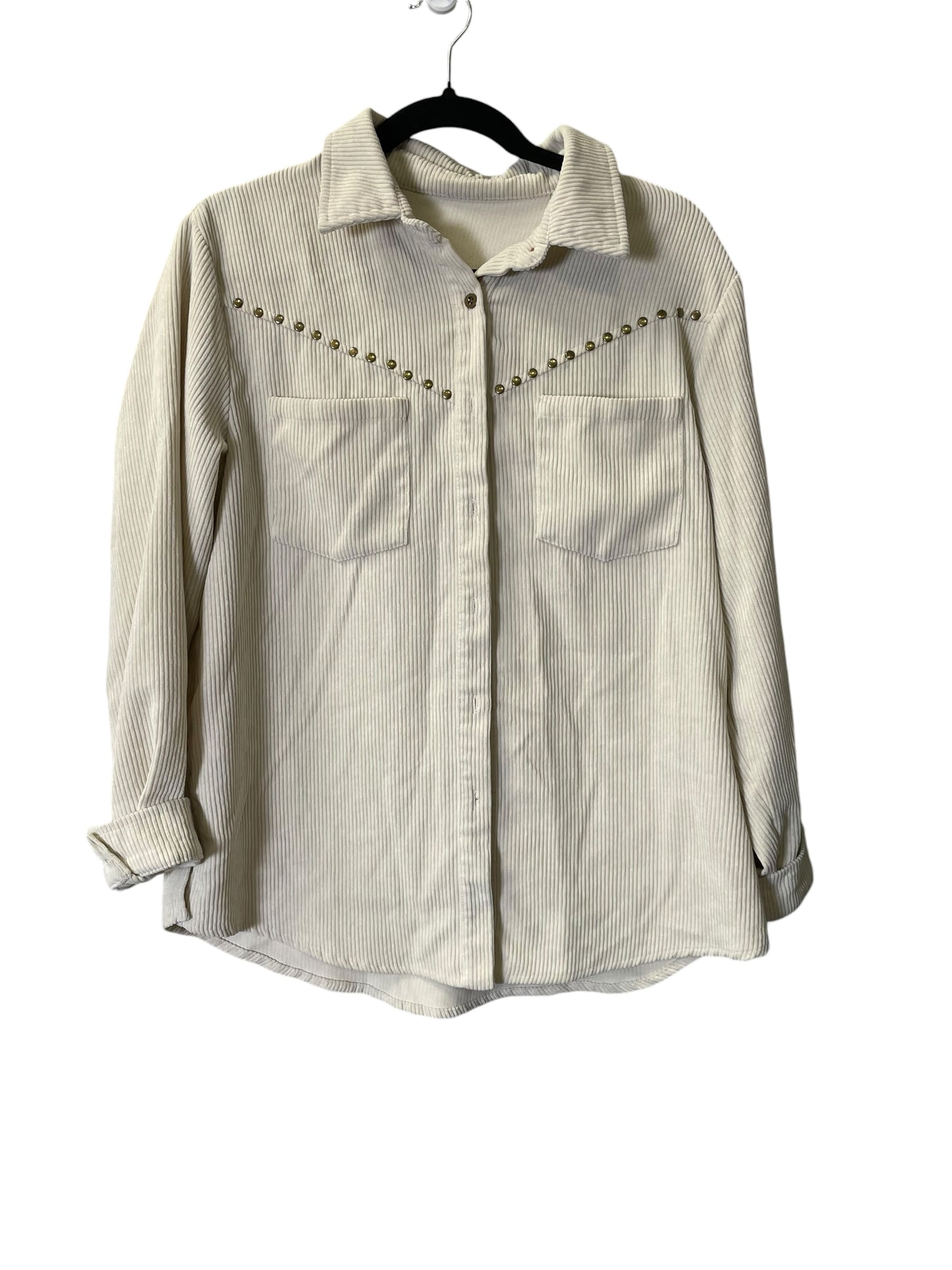 Jacket Shirt By Cmc In Cream, Size: M