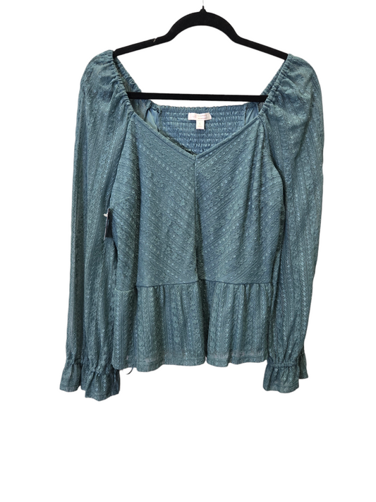 Green Blouse Long Sleeve Cmc, Size L