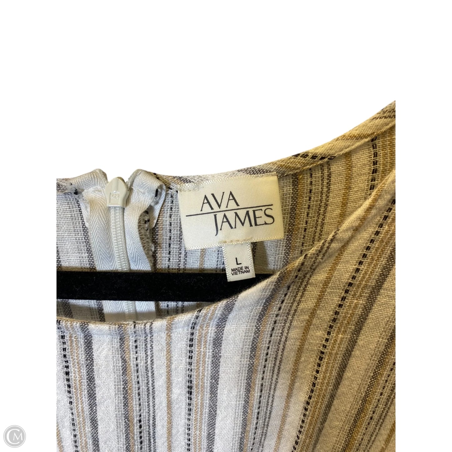 Dress Casual Midi By Ava James In Striped Pattern, Size: L