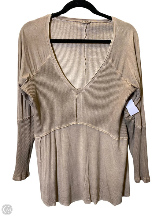 Top Long Sleeve By Cmc In Bronze, Size: L