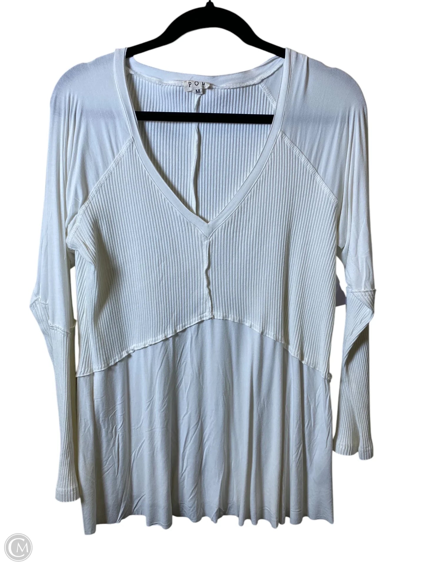 Top Long Sleeve By Cmc In White, Size: M