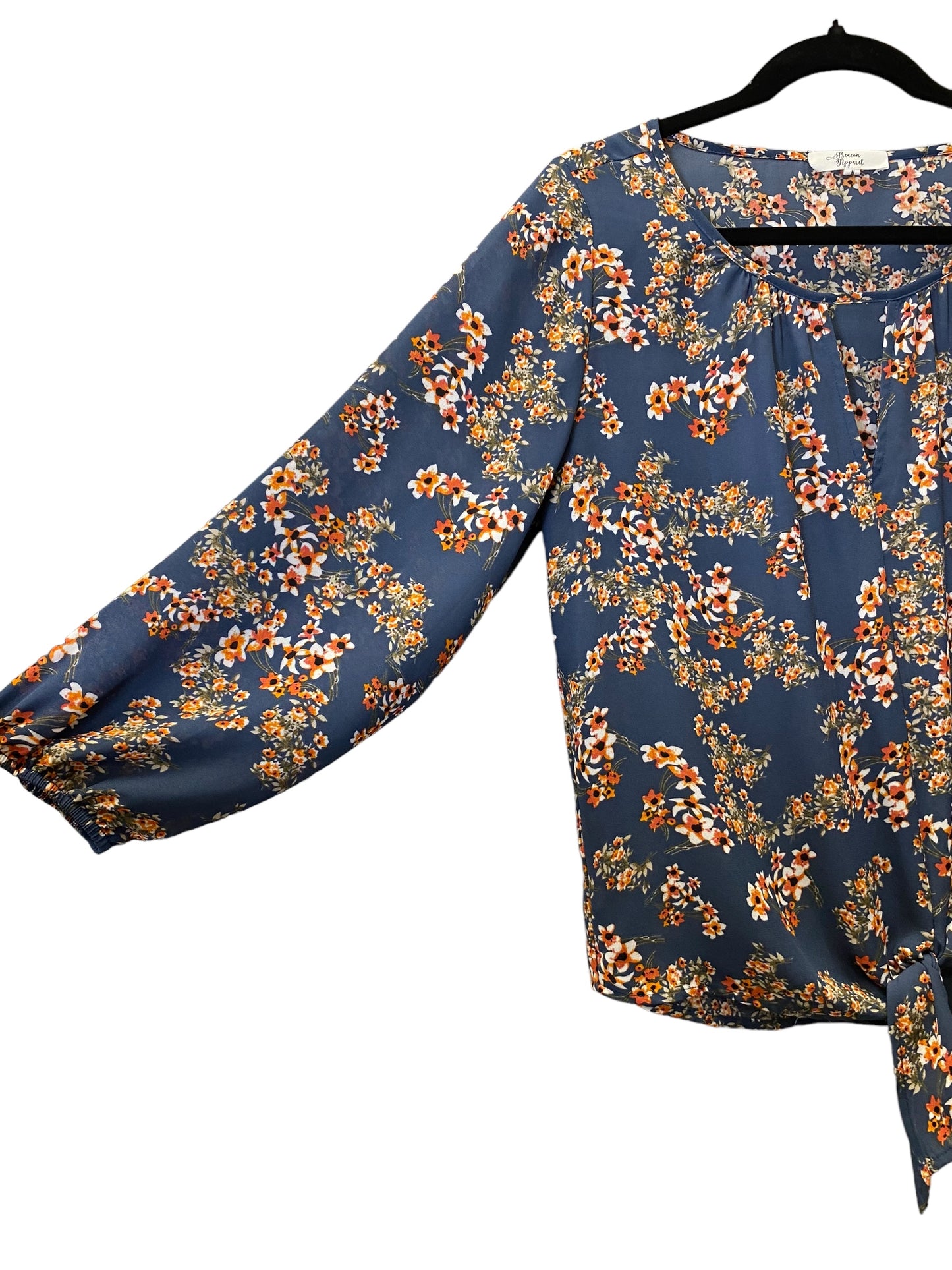 Floral Print Blouse 3/4 Sleeve Cmc, Size L