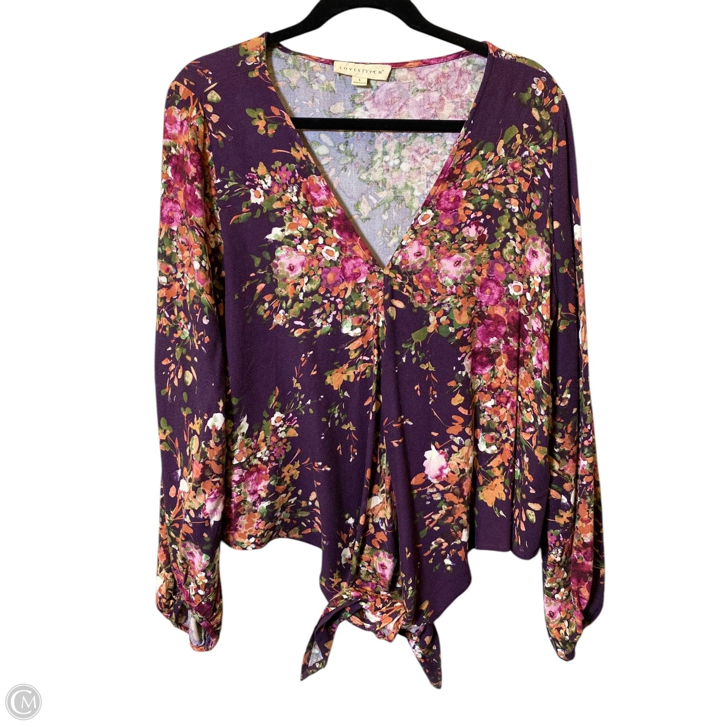 Top Long Sleeve Basic By Love Stitch In Multi-colored, Size: L