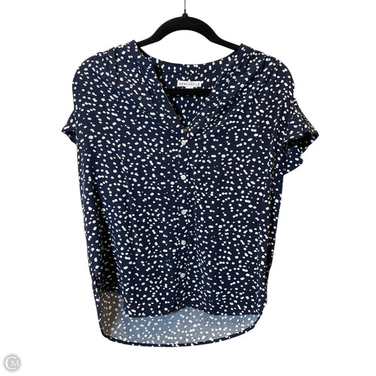 Blouse Short Sleeve By J. Crew In Blue & White, Size: S
