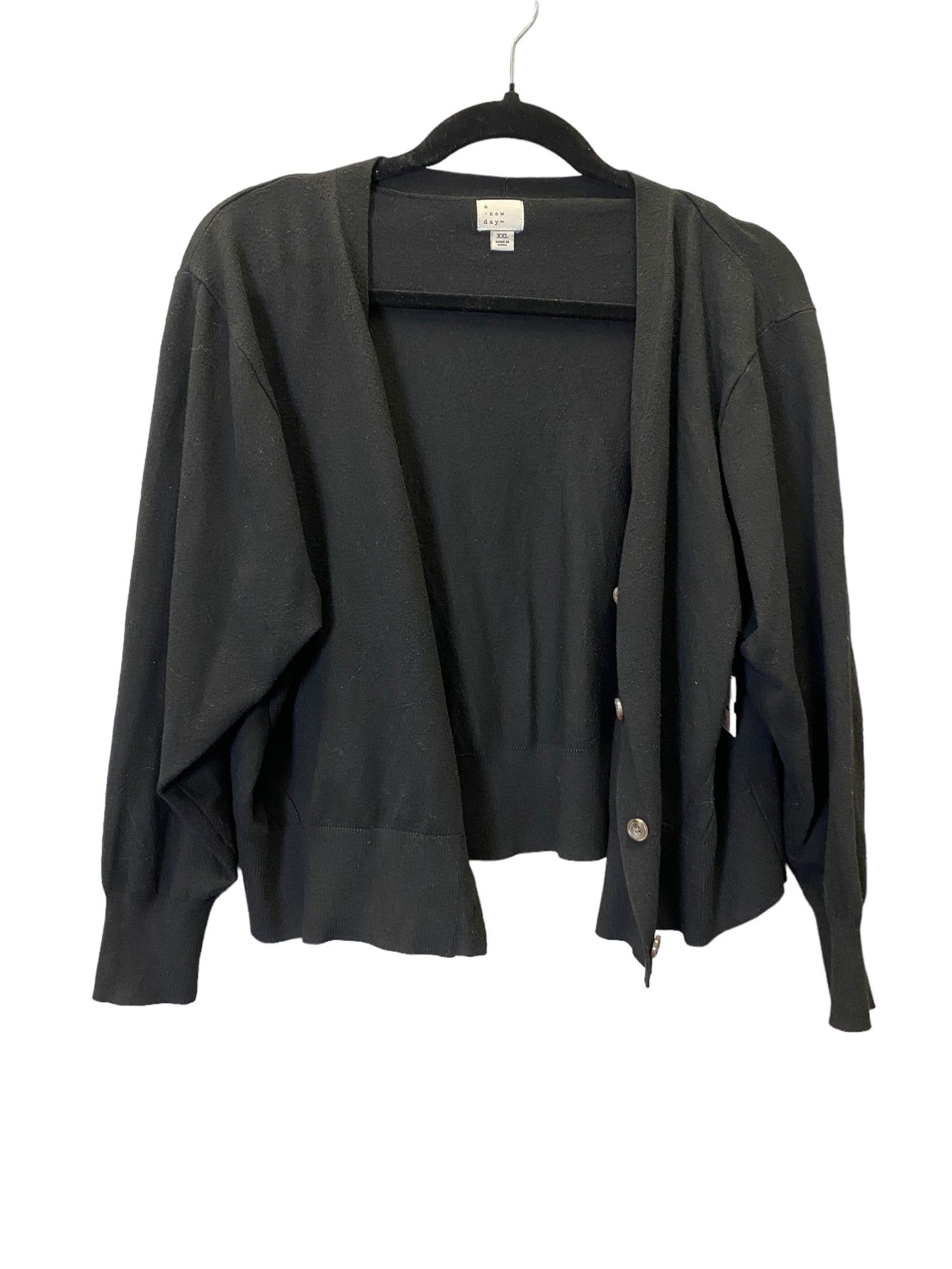 Sweater Cardigan By A New Day In Black, Size: Xxl