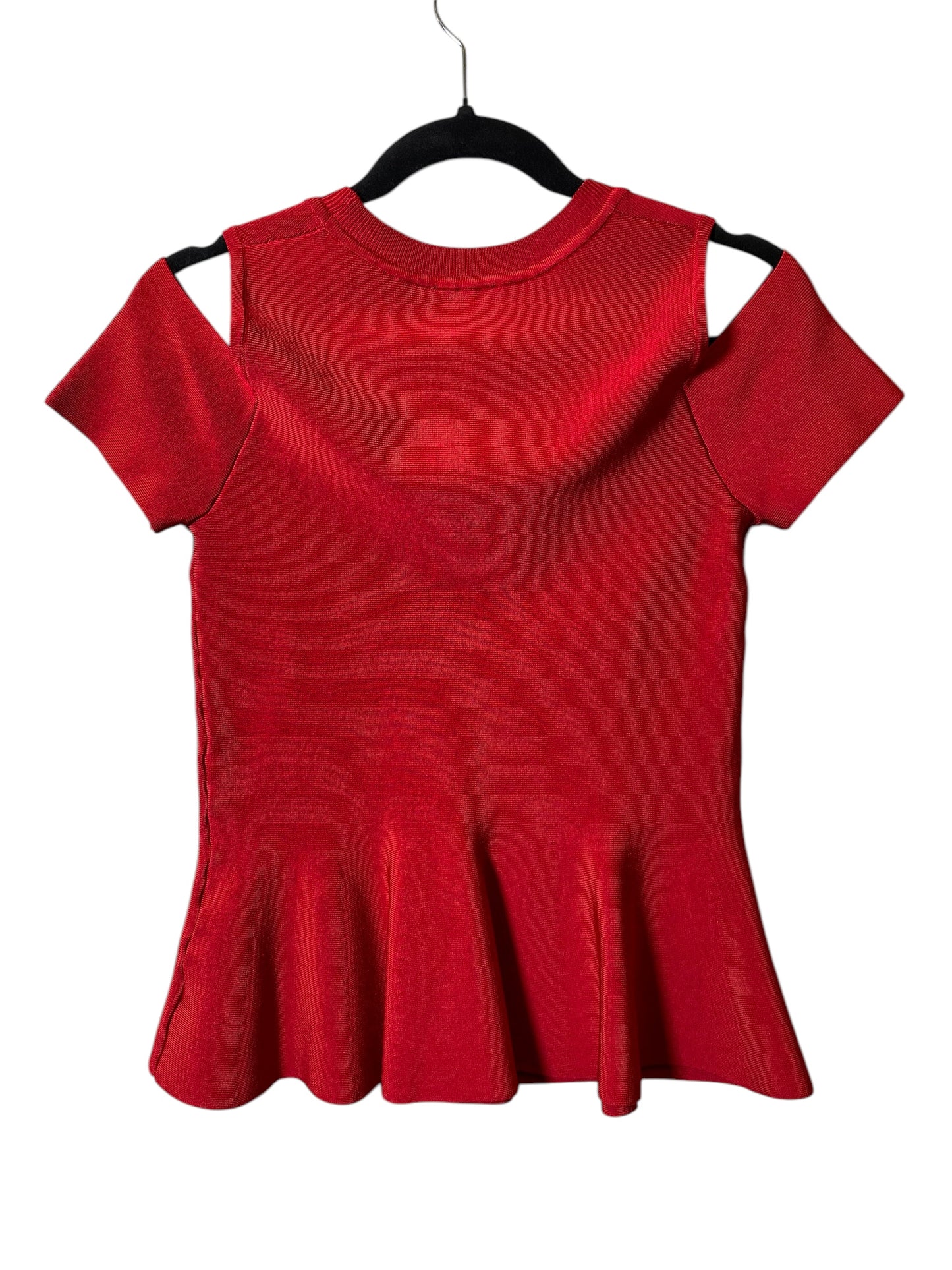 Blouse Short Sleeve By Bebe In Red, Size: S