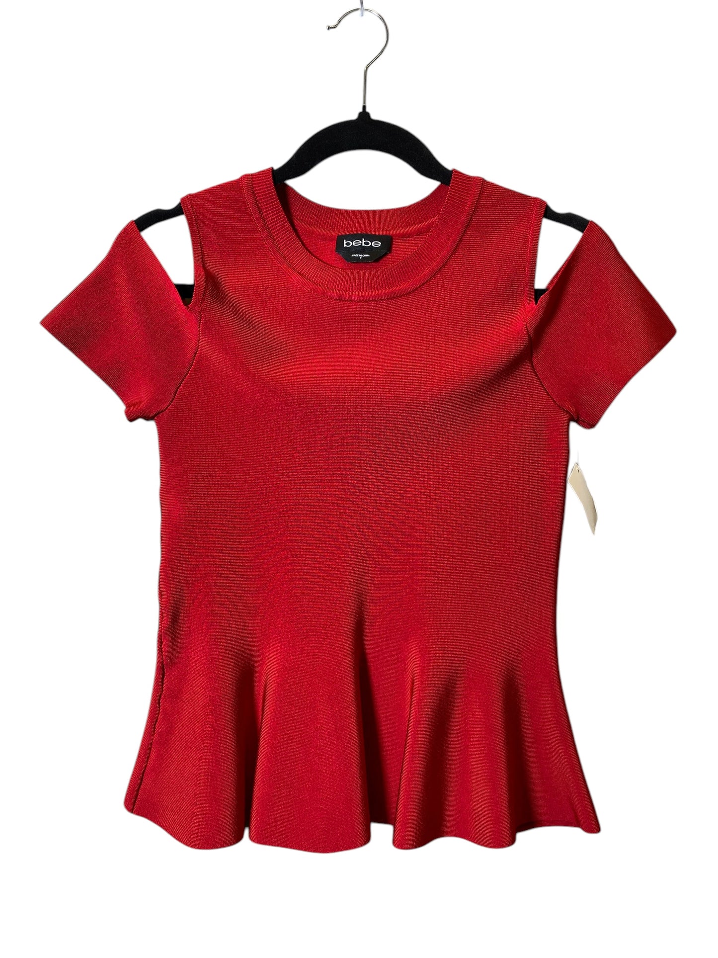 Blouse Short Sleeve By Bebe In Red, Size: S