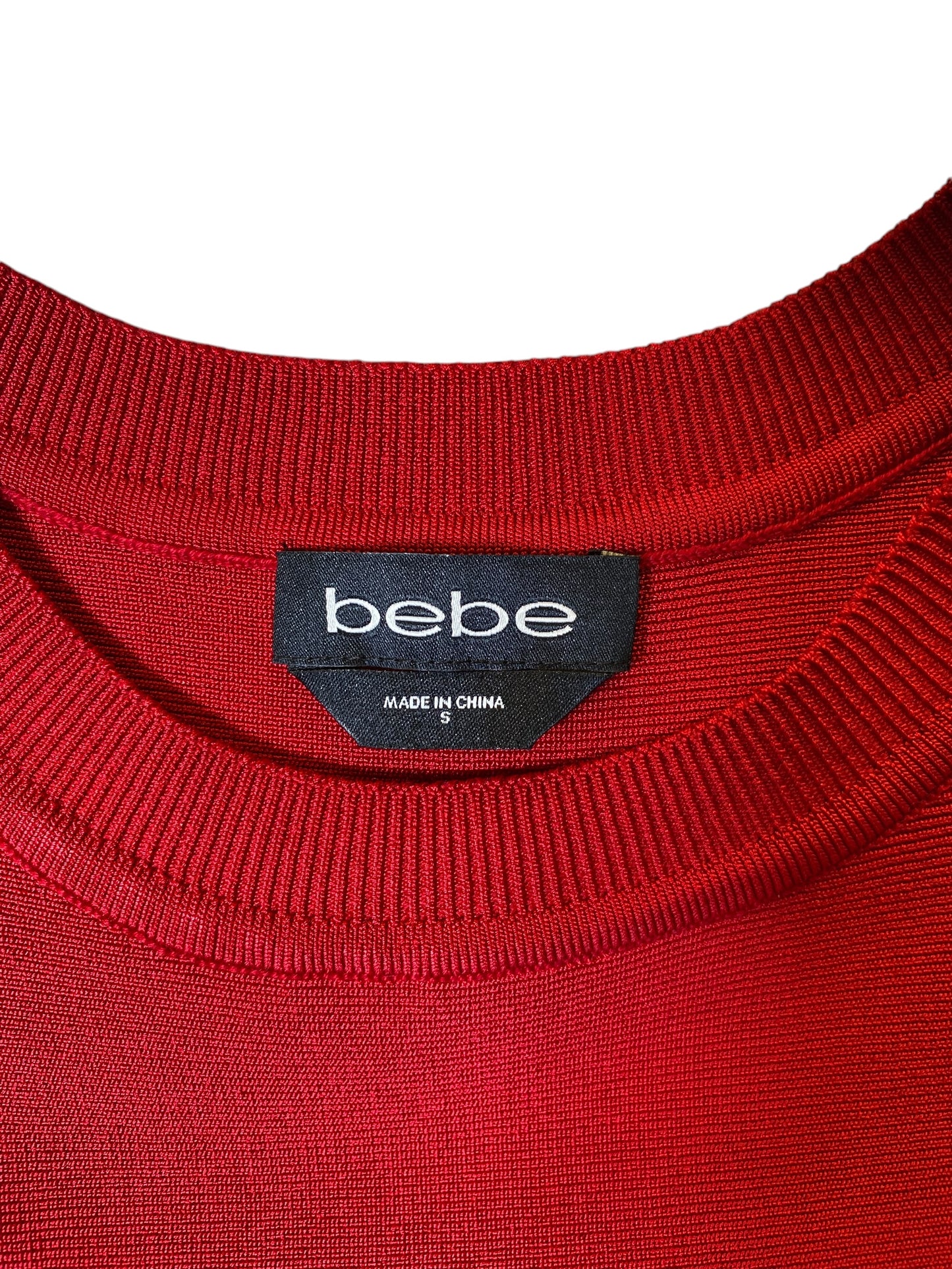 Blouse Short Sleeve By Bebe In Red, Size: S