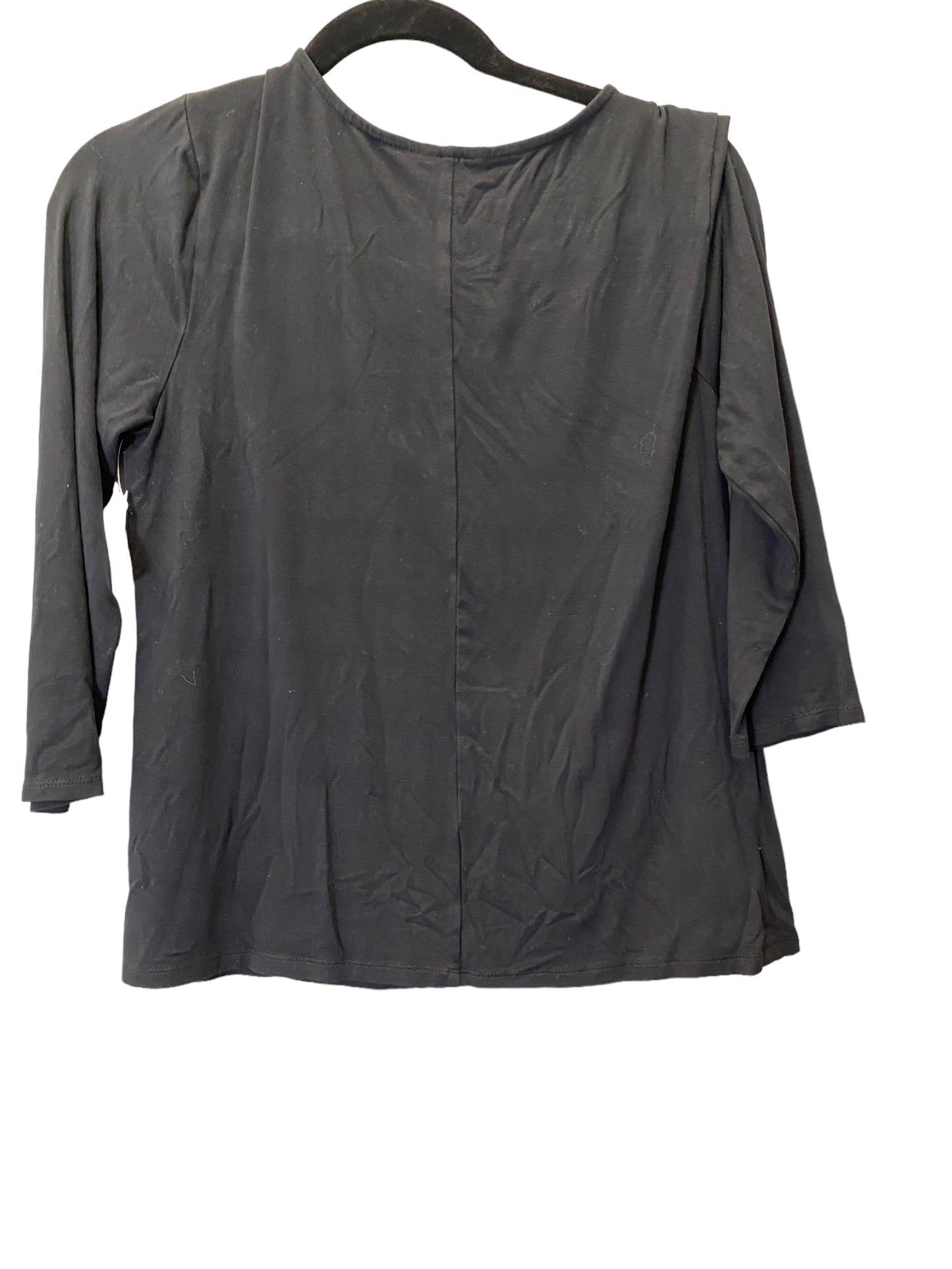 Blouse Short Sleeve By Cato In Black, Size: M