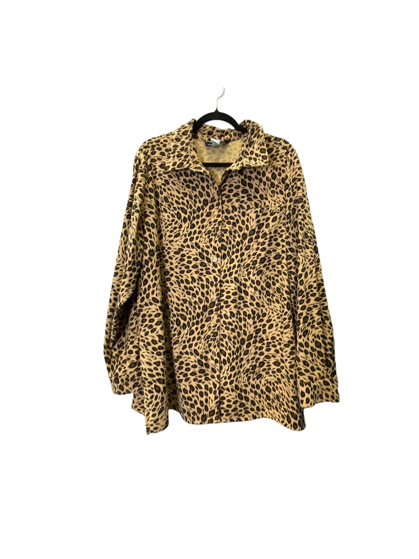 Jacket Shirt By Sag Harbor In Animal Print, Size: 3x