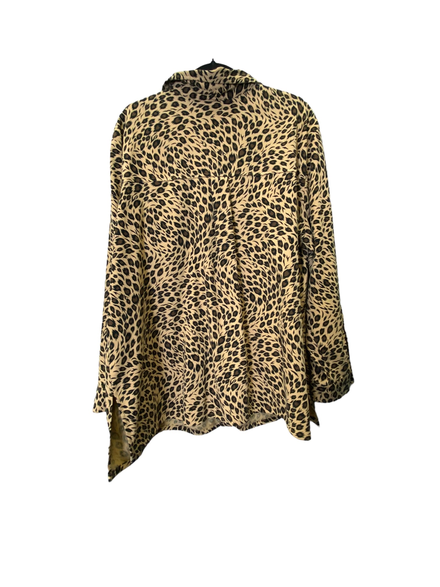 Jacket Shirt By Sag Harbor In Animal Print, Size: 3x