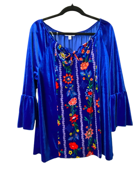 Blouse Long Sleeve By The Pioneer Woman In Blue, Size: L