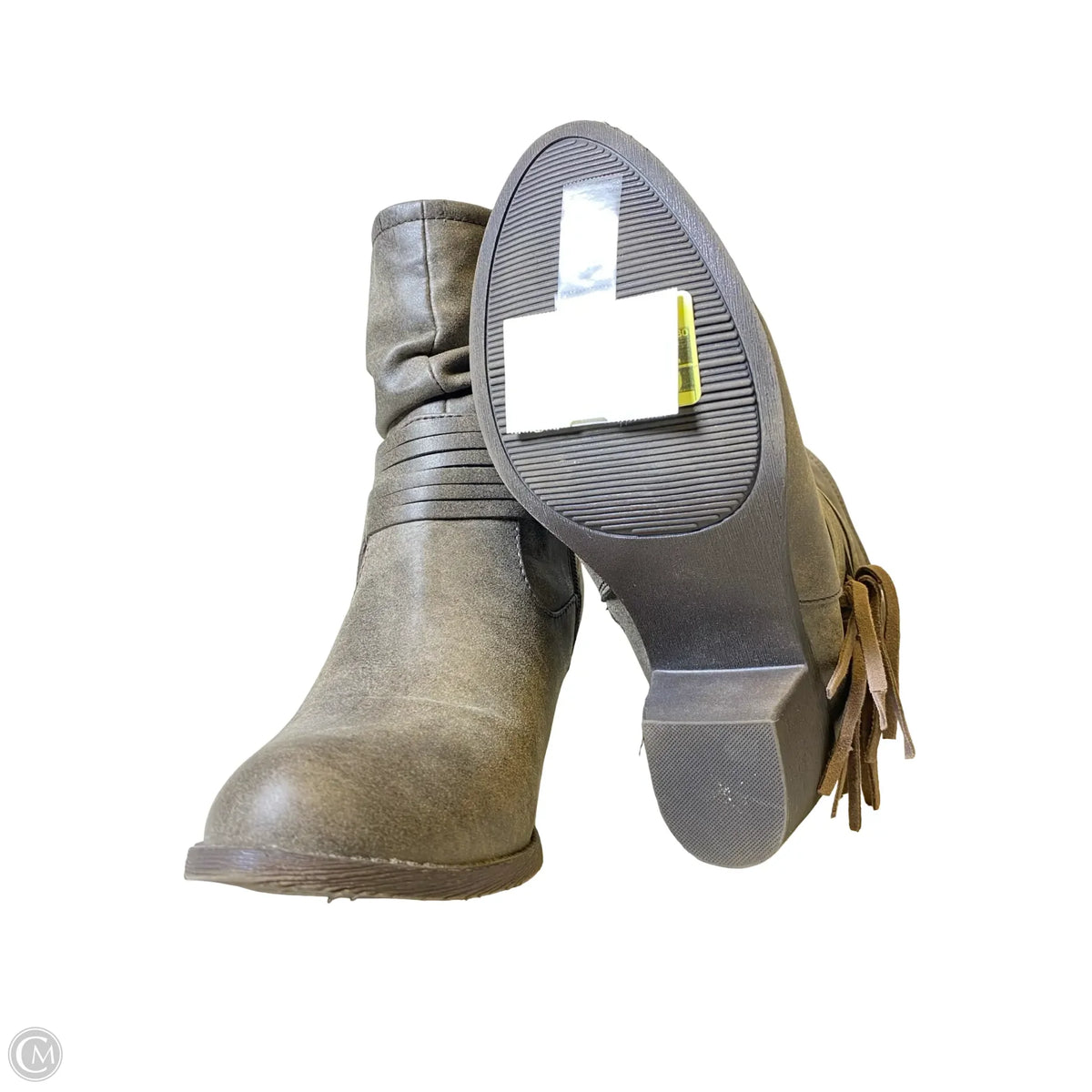 Boots Ankle Heels By Pop In Brown, Size: 9