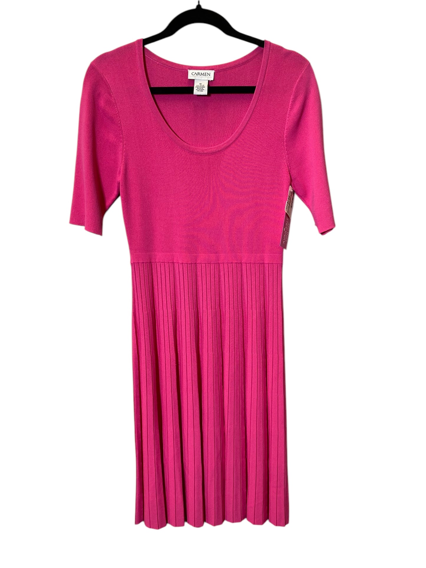 Dress Casual Midi By Carmen By Carmen Marc Valvo In Pink, Size: M