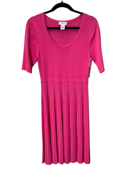 Dress Casual Midi By Carmen By Carmen Marc Valvo In Pink, Size: M