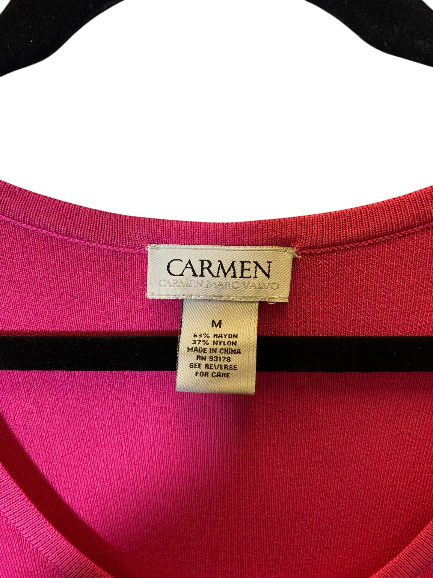 Dress Casual Midi By Carmen By Carmen Marc Valvo In Pink, Size: M