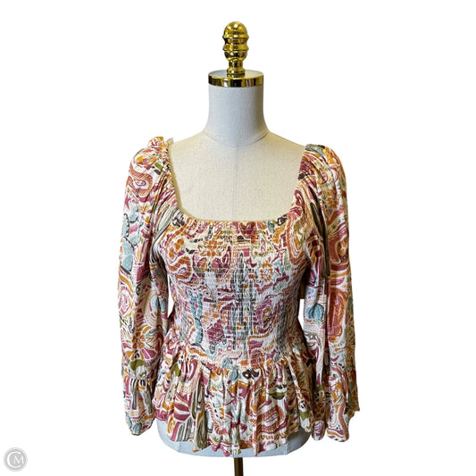 Blouse Long Sleeve By Clothes Mentor In Multi-colored, Size: L