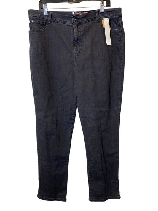 Jeans Skinny By Style And Company In Black Denim, Size: 18