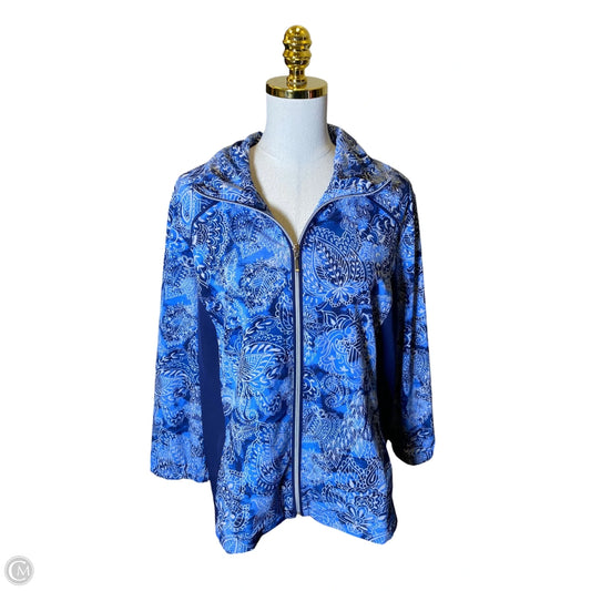 Jacket Windbreaker By Zenergy By Chicos In Blue, Size: L
