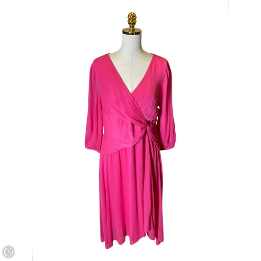 Dress Casual Midi By Dkny In Pink, Size: L