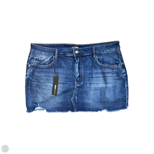 Skirt Mini & Short By Fashion Nova In Blue Denim, Size: 20
