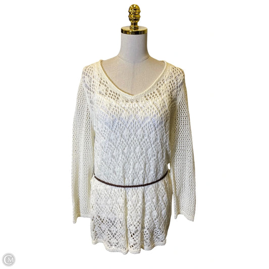 Sweater By Liz Claiborne In Cream, Size: Xl