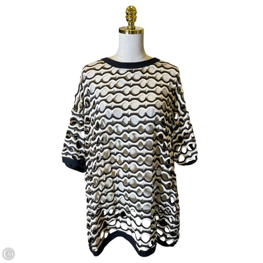 Top Short Sleeve By Clothes Mentor In Black & Cream, Size: Xl
