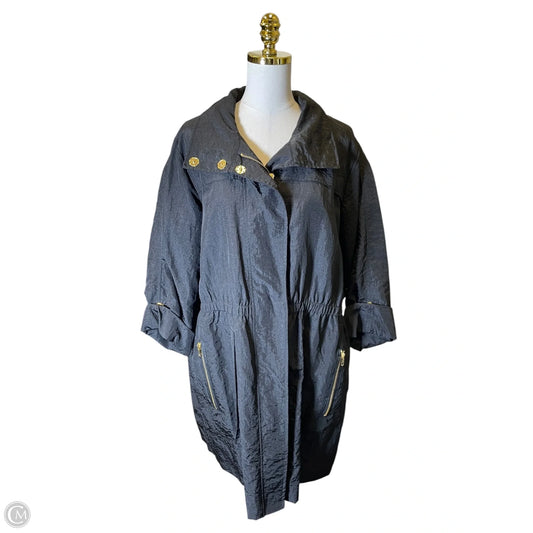 Jacket Windbreaker By Jones And Co In Black & Gold, Size: Xl