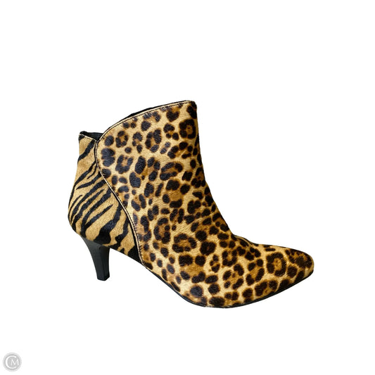 Boots Ankle Heels By Alfani In Animal Print, Size: 5.5